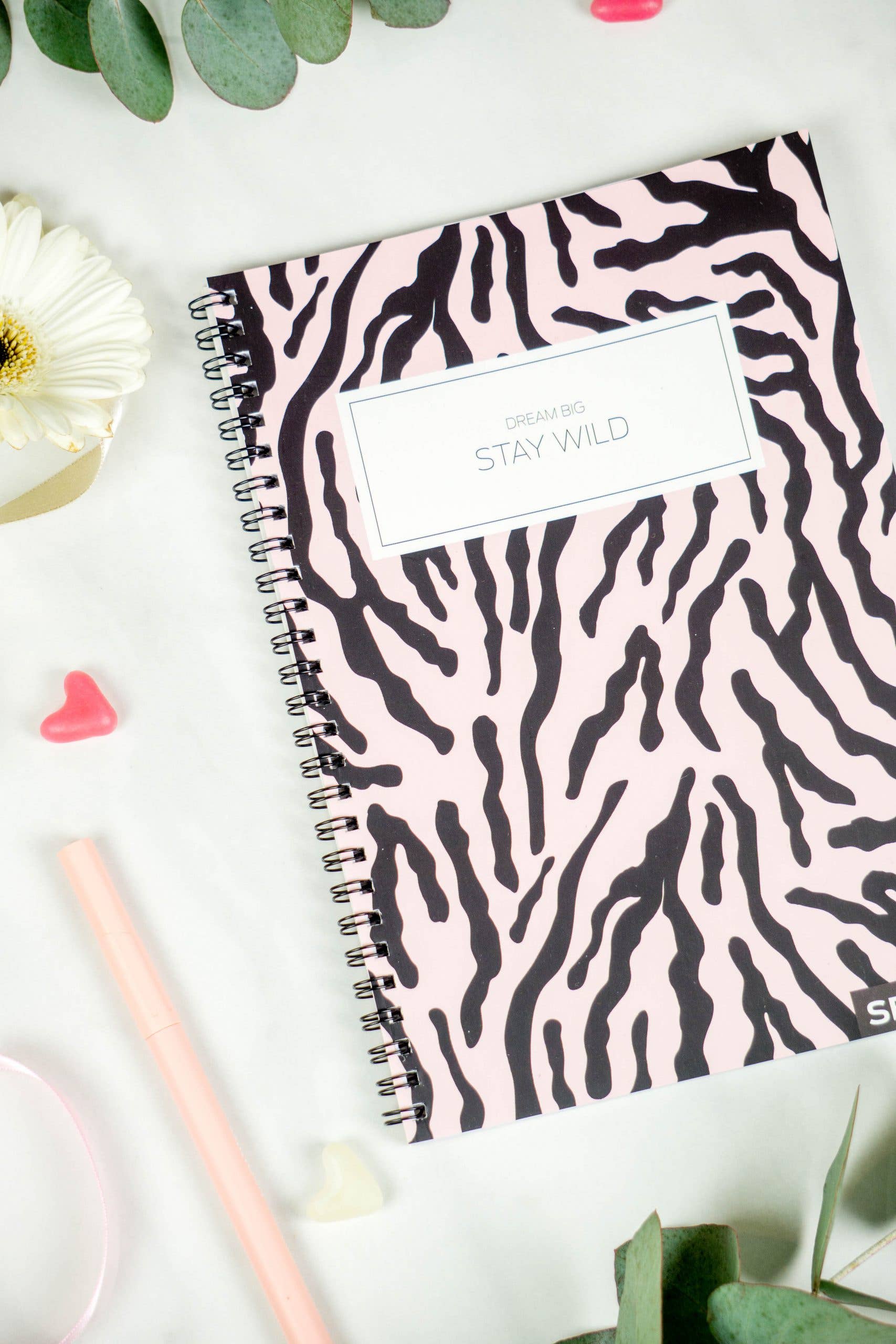 Bullet Journal With Spiral Binding; Dream Big and Stay Wild