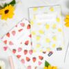 Bullet Journal / Dotted Notebook strawberries & lemons (2pcs